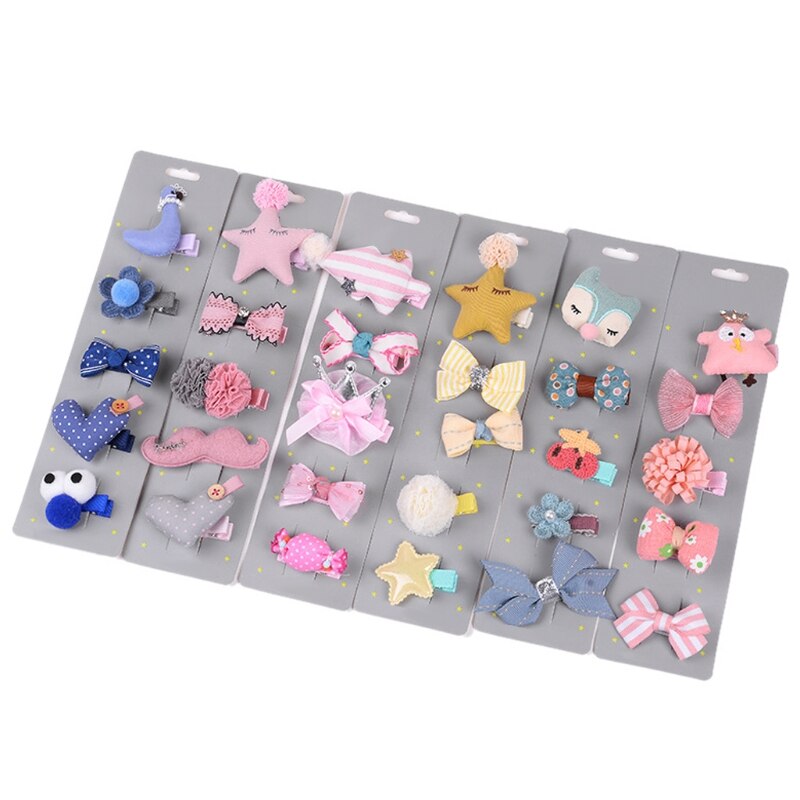 5 unids/set chico bebé niñas Clip para pelo bonito horquilla con lazo de dibujos animados broches suave