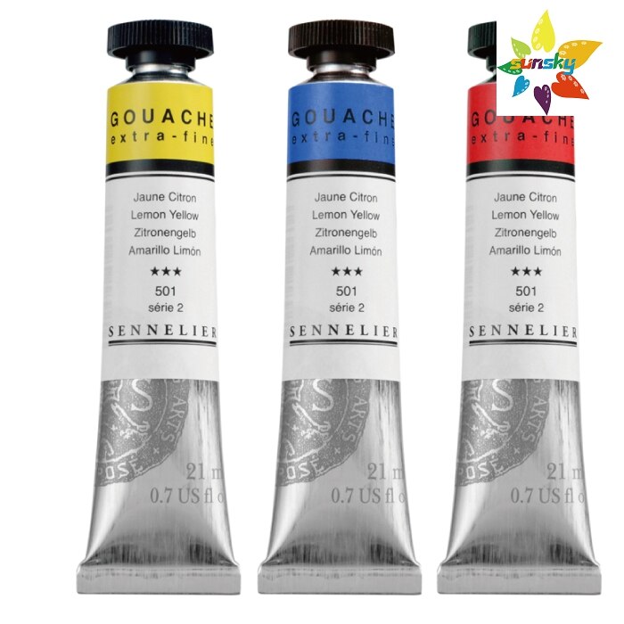 Original SENNELIER Artists&#39; GOUACHE extra-fine Opaque watercolor 21ml tubular single 443-689 Self selected Art supplies