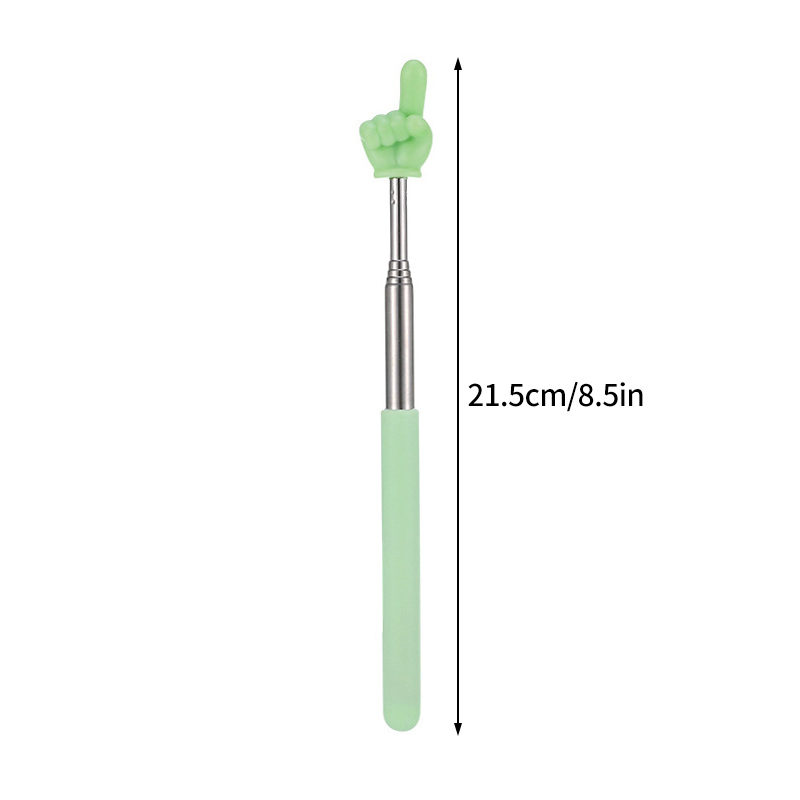 1pPointer dedo palos de lectura de acero inoxidable lectura telescópica dedo material didáctico para profesores puntero dedo palo: Gris oscuro