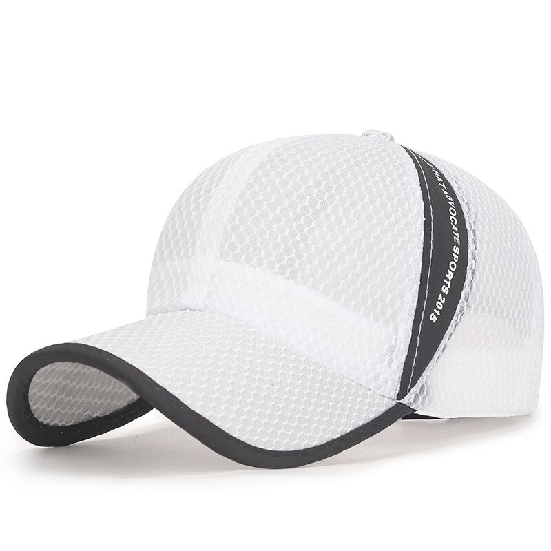 2022 neue männer Mesh Baseball Cap Atmungsaktiv Sommer Caps Papa Hut Outdoor Angeln Hüte Knochen Gorras Hysterese Trucker Cap: WHITE