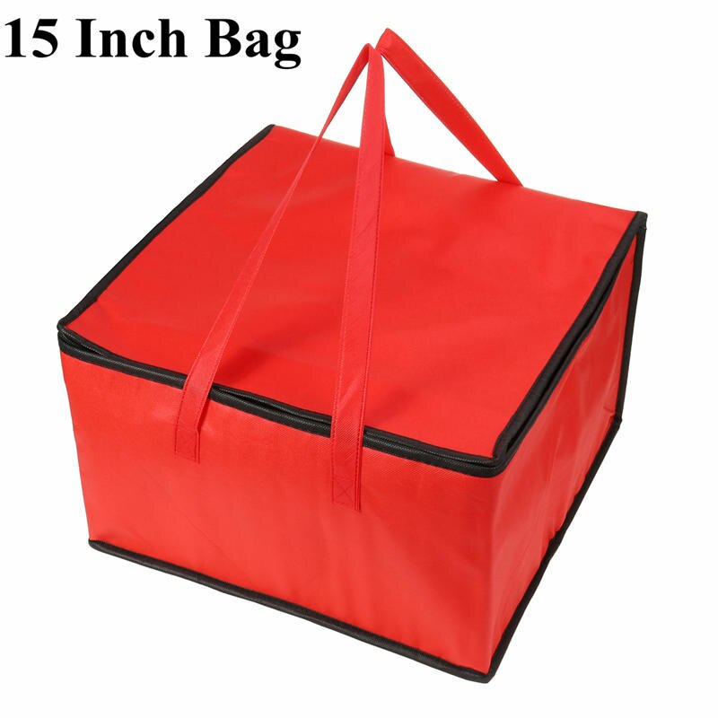 16 zoll Isolierte Tasche Mittagessen Kühltasche Isolierung Klapp Picknick Tragbare Eis Packung Lebensmittel Thermische Lebensmittel Tasche Pizza: 15 Inch Red