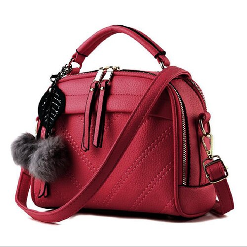 Ladsoul damenhandtasche, Hülse-schultertasche, lässige umhängetasche, gute damentasche, bolsas  lm3918/ g: Weinrote damentasche