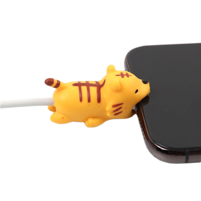 Fffas kabel opruller bid sød sjov diverse dyr kabelbeskytter usb kabel organisator chompers oplader ledning holder opruller