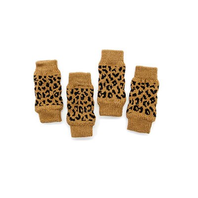 Blød behagelig pink hund benvarmere blonder hund leggins kæledyrssok beskyttende led legging hund produkter leopard benbetræk hund: Leopard / L