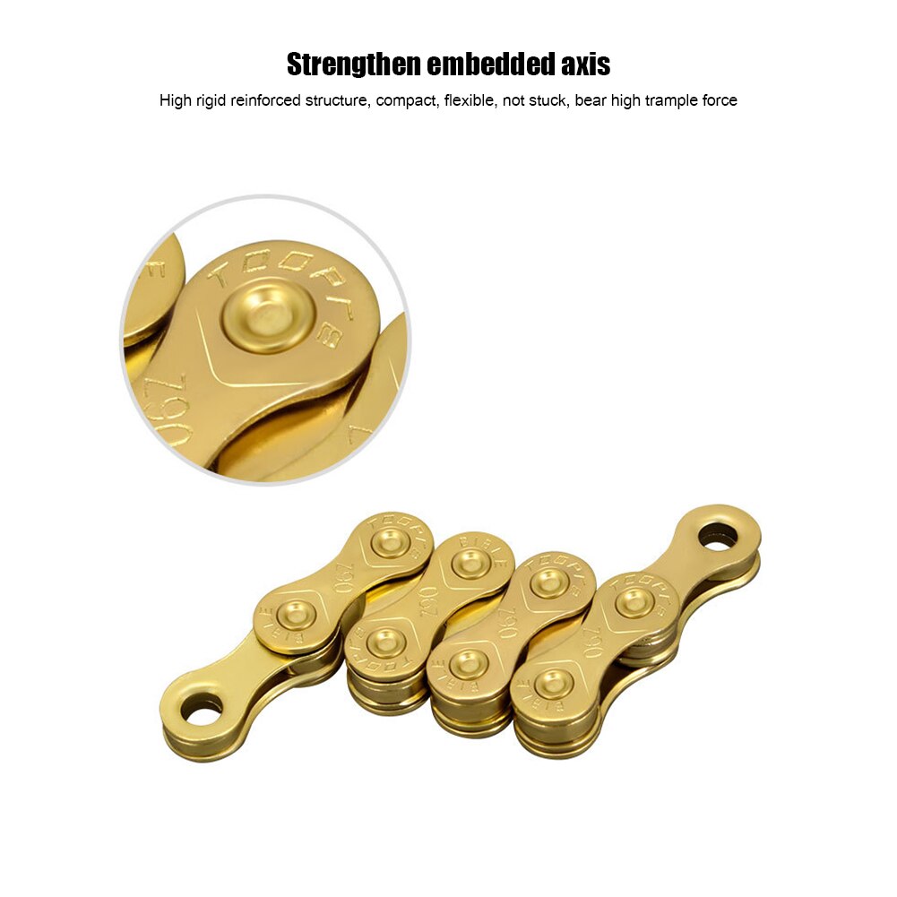 /8/9/10/11 cadena para bicicleta de velocidades de velocidad Variable de 116 enlaces de bicicleta MTB Anti-oxidación cadenas Chapado En Oro accesorios de bicicleta de ciclismo