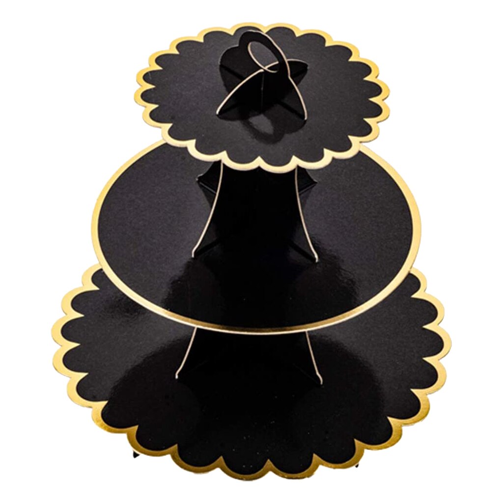 3 Tier Cardboard Round Cake Stand Cupcake Tower Dessert Displt Tea Party