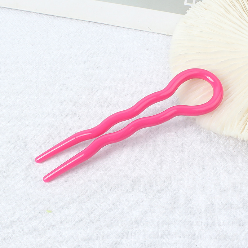 Retro moño para el cabello en forma de U palillos para el cabello Clip pasadores horquillas mujer niñas cola de caballo cabeza de albóndiga accesorios para el cabello dulces: Verde militar