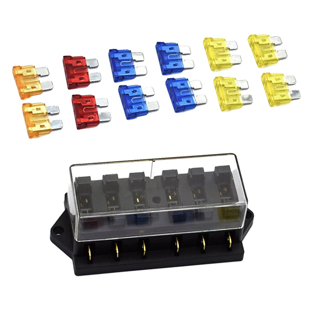 Auto 6 Way Blades Circuit Fuse Box Block for Vehicle SUV Mini Waterproof
