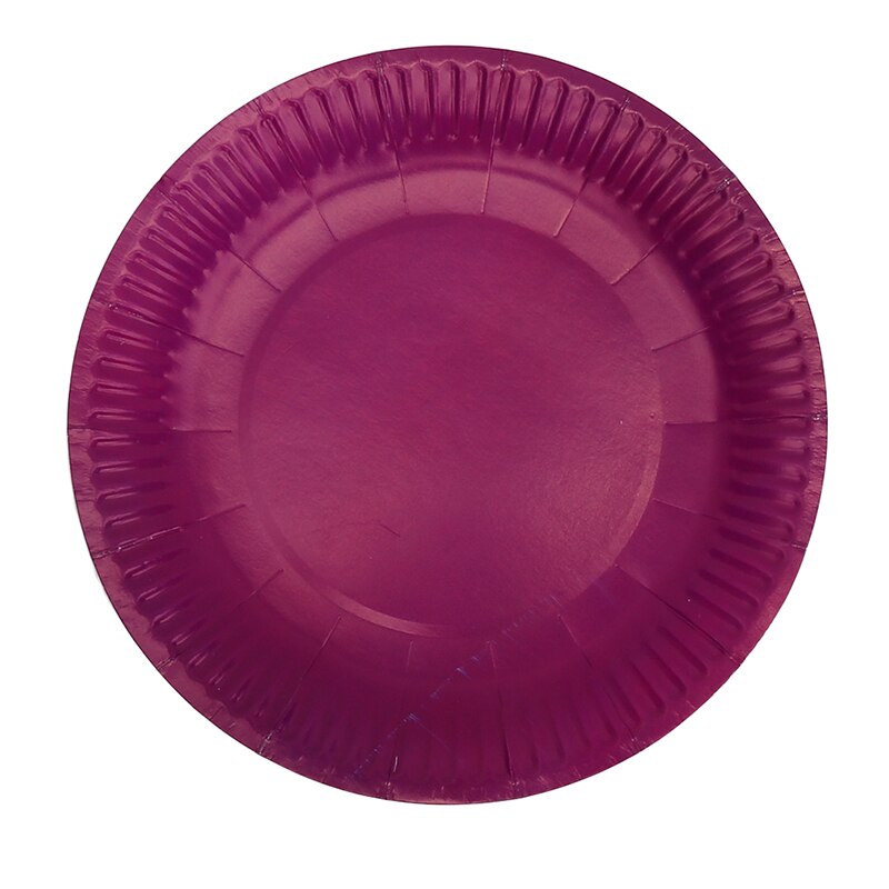 Party Paper Plate Dish Round Plates Party Supplies Disposable Plates Color Cardboard Art Painting Plate 10pcs/pack: purple