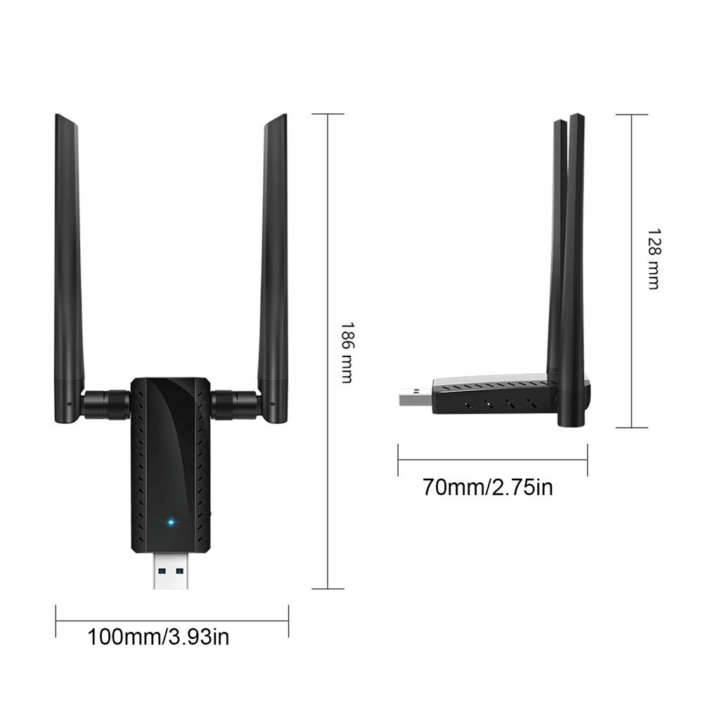 Tarjeta de red USB inalámbrica de 300Mbps, receptor Wifi de banda Dual 2,4G y adaptador inalámbrico para PC con 2 antenas