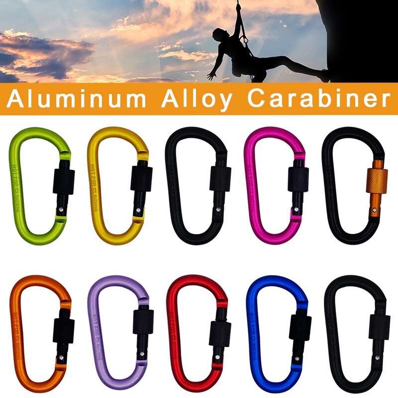 Klimmen Karabijnhaak Aluminium Karabijnhaak Carabiner D-Ring Sleutelhanger Clip Sleutelhanger Wandelen Camp Outdoor Klimmen Apparatuur