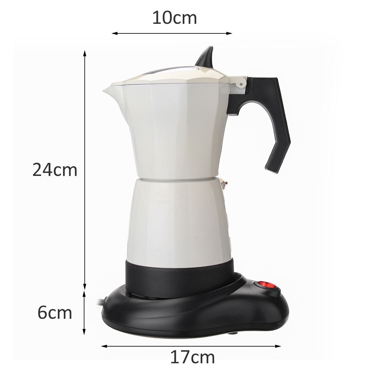 480W 6 Cups Electric Tea Coffee Maker Pot Espresso Machine Mocha Removable Coffee Kitchen Tool Home Office Easy To Clean