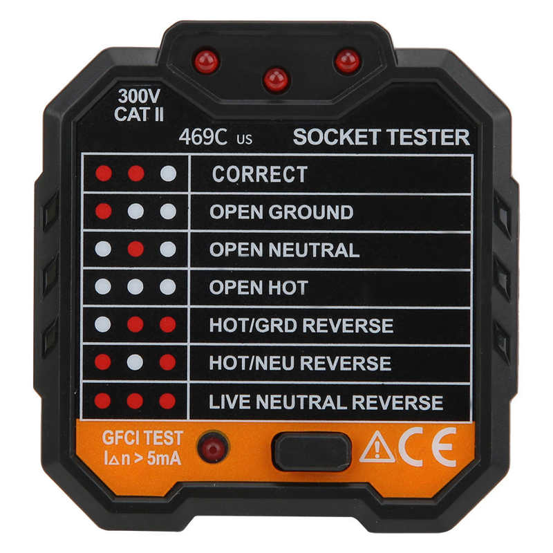 Circuit Breaker Finders Digital Display Socket Tester Electric Mains Fault Checker Analyzer EU Plug 48 to 250V
