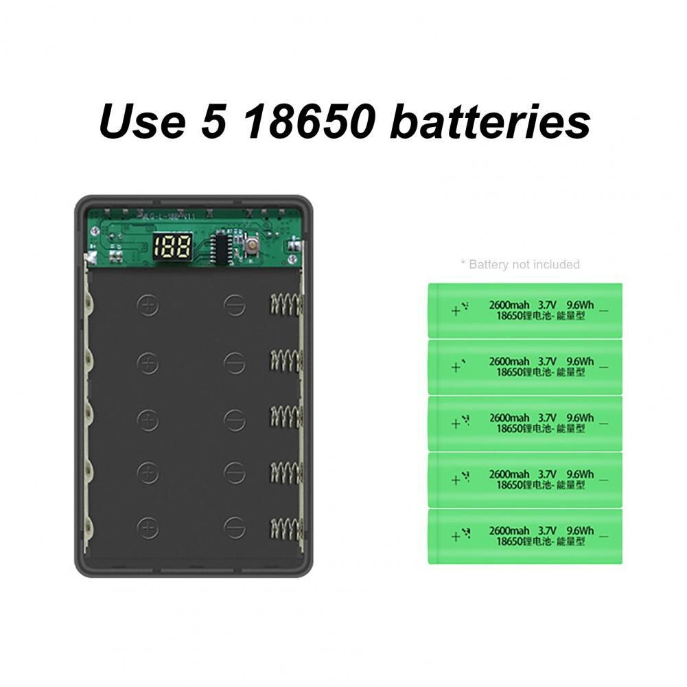 Power Bank Case Nuttig 5X18650 Power Bank Box Quick Opladen Intelligente Chip Power Bank Doos