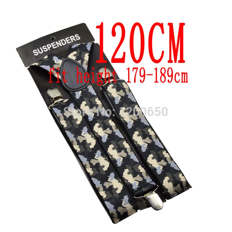 120 cm heren Unisex Clip-op Bretels Elastische 3.5 cm Breed Camo Groen groter Bretels Y-back jarretel & Retail