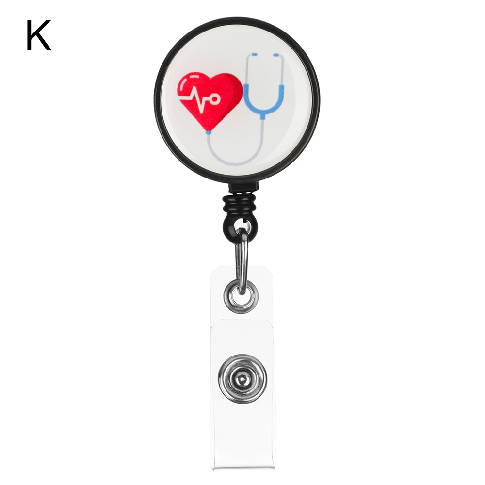 1Pcs Intrekbare Verpleegkundige Badge Houder Grappige Reel Werk Tag Met Alligator Clip Naam Card Plaat Id Card Houders kantoorbenodigdheden: K