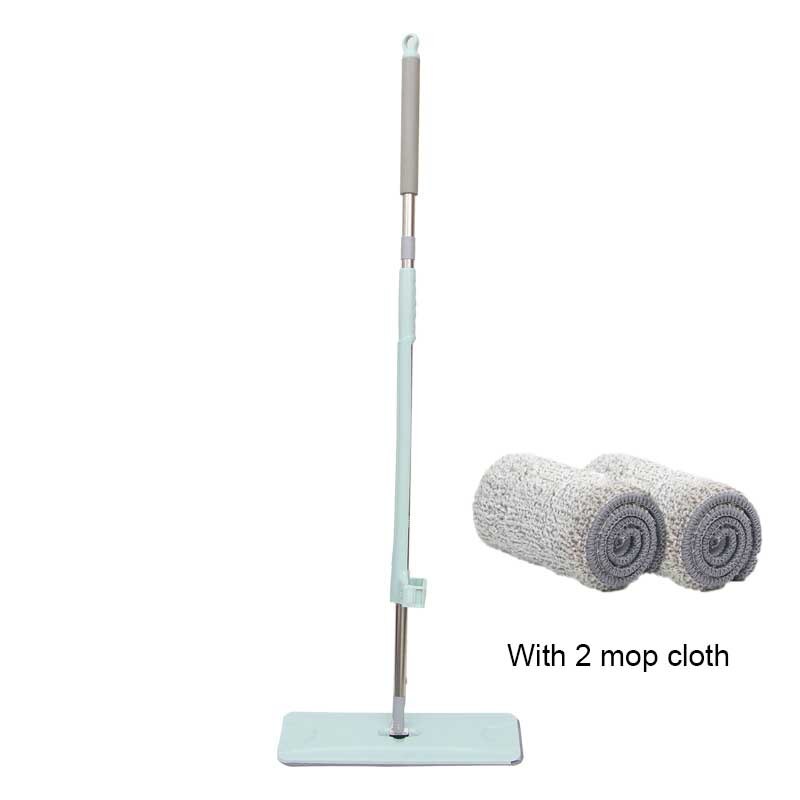 Spraymoppe klem fri hånd centrifugering vaskemopper til gulv hus flad rengøring mopper renere selvrensende moppe automatisk dehydrering: Moppe 2 pad 40cm