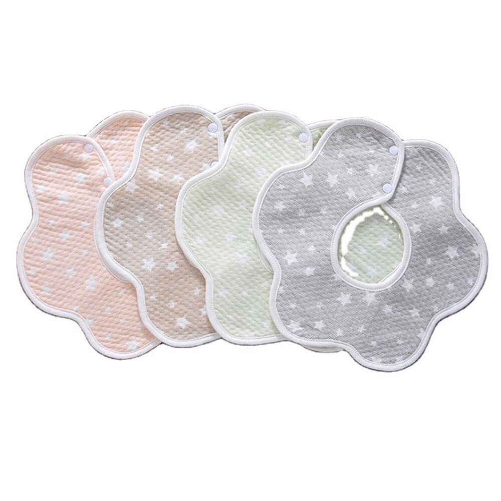 Bonito estilo flor babadores de bebê girando duplo pressão padrão de moda coração estrela babadores meninas meninos colar cachecol