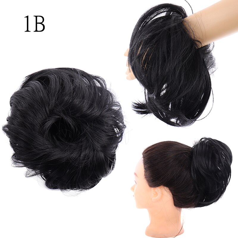 JINKAILI-Chignon à donuts souple élastique | Chignon synthétique en forme de toupet, chouchou enroulé pour Extension queue de cheval pour femmes: T1B/613