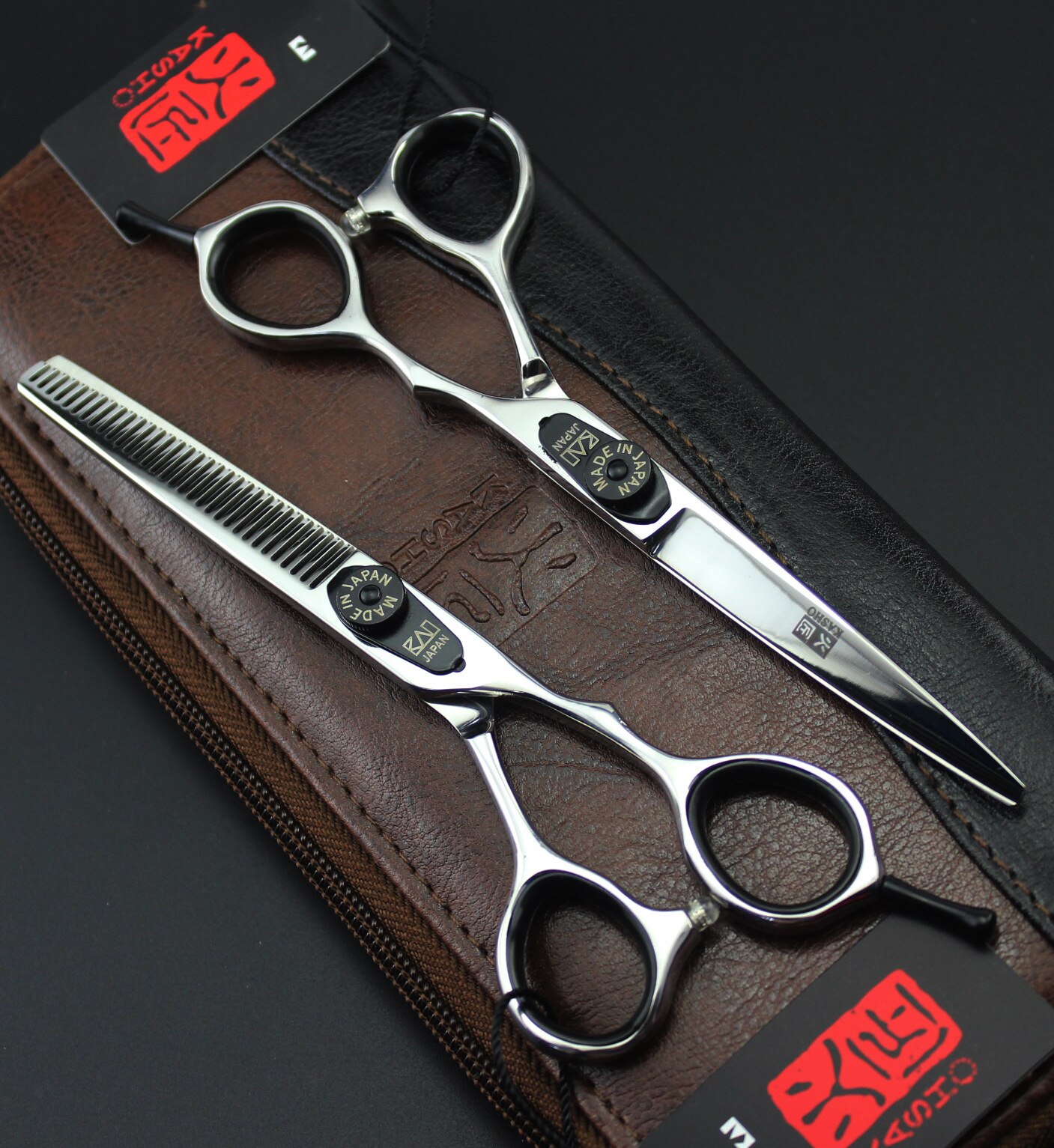 Professionelle 6 zoll Haar Schere Salon Friseur Barber Schere Schneiden Verdünnung Styling Werkzeug: KS-6 silver set