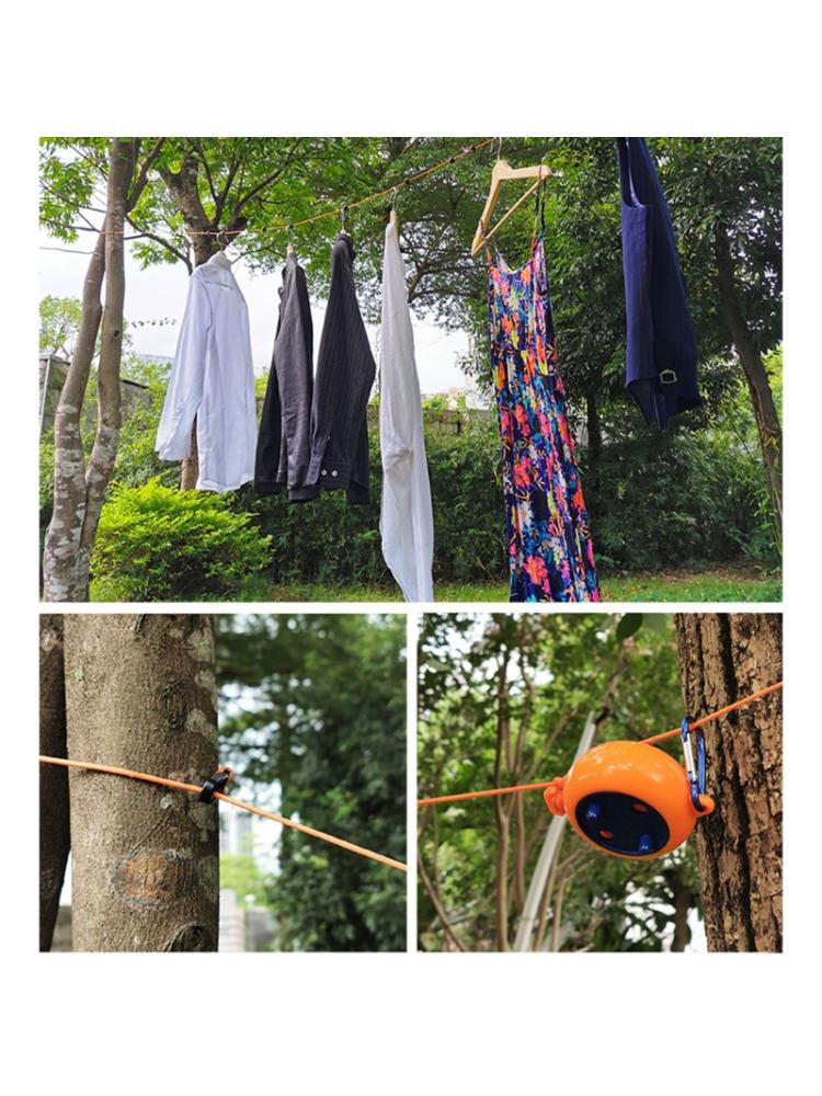 Portable Travel Clothesline Cord Adjustable Windproof Anti-slip Camping Clothes Hanging Line Laundry Drying Rope Trip