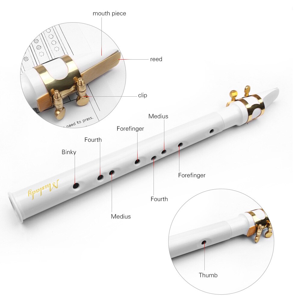 Muslady Professionele Muziekinstrument Mini Pocket Saxofoon Draagbare Kleine Sax met Zwarte Draagtas Houtblazers Instrument