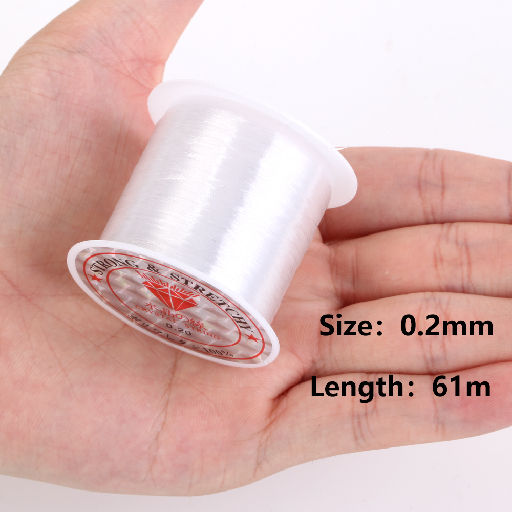 0.2-0.6mm White Fishing Line For Beads Wire Clear Non-Stretch Nylon String Beading Cord Thread For Jewelry Making Supply: WHITE