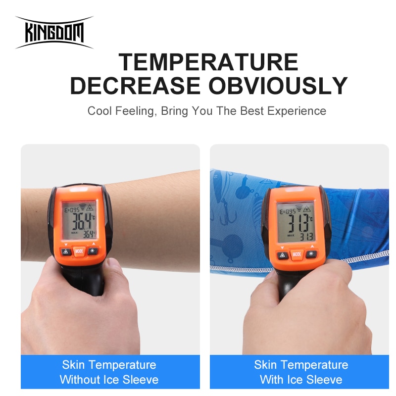 Reino de seda gelo braço de pesca mangas uv sol ao ar livre proteção respirável homem mulher braço mangas esportes ciclismo pesca vestuário