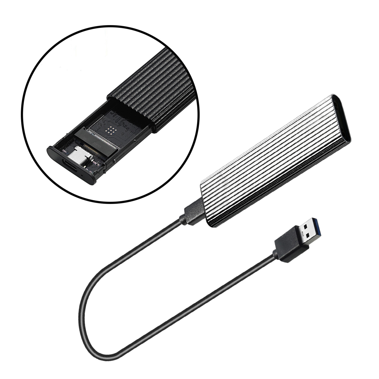 M.2 NGFF SSD SATA a USB 3,0 externo lector SSD recinto convertidor caja de almacenamiento de 6Gbps de apoyo UASP herramienta portátil: Plata