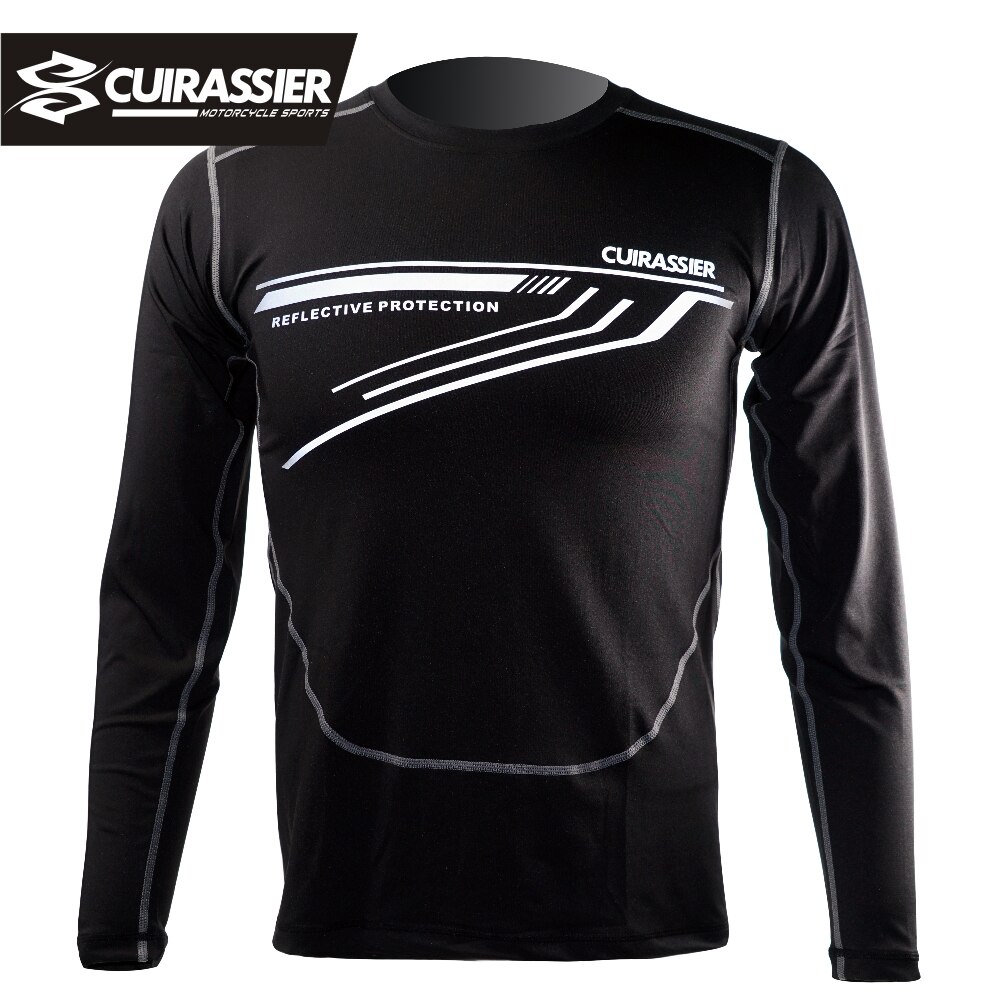 Cuirassier High Reflective LED Bright Quick Dry Underwear Motorcycle Skiing Armor Moisture absorption Winter Warm Shirts Men's: CUIRASSIER-T01-XXL