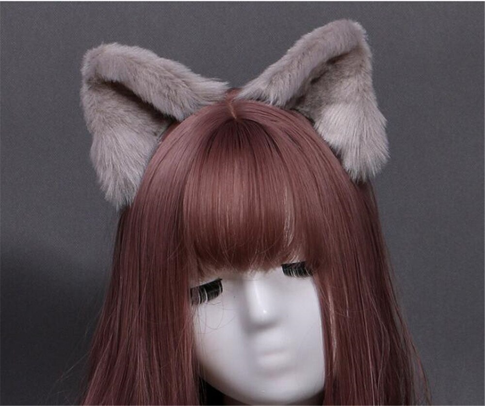 Oreilles de chat faites à la main cos simulation oreilles d'animaux oreilles de chat pince d'oreille KC mignon oreilles d'animaux en peluche vêtements de coiffure C355