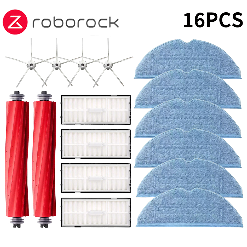 Roborock S7 S70 S7Max T7S T7S Plus Robot Vacuum Cleaner Accessories Main Brush cover Hepa Filter Mop Pad Spare Parts: Red