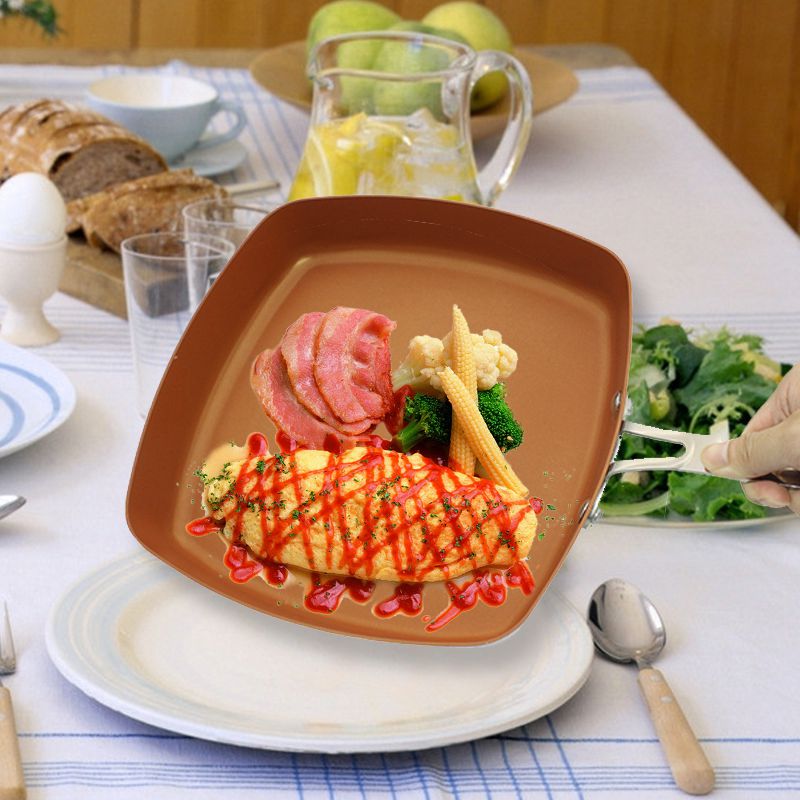 Non-Stick Copper Frying Pan With Ceramic Coating And Induction Cooking,Oven And Dishwasher