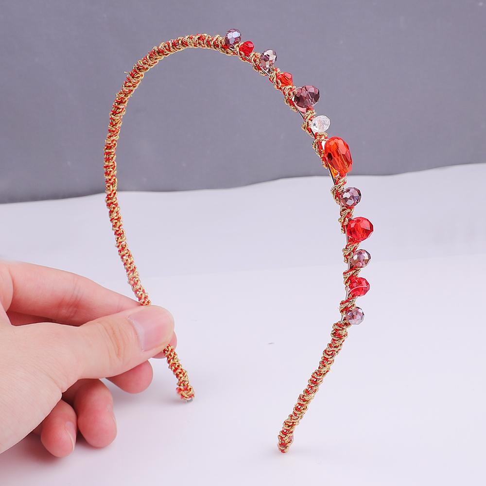 Aurstria-bandeau cheveux cristal arc-en-ciel | Accessoire pour mère de mariée, 14 couleurs, avec larges bords, strass,: 02