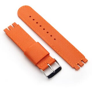 Ballistic Two Piece 19mm Nyon Watch Band Strap Nylon Watch Replacement for Swatch: Orange