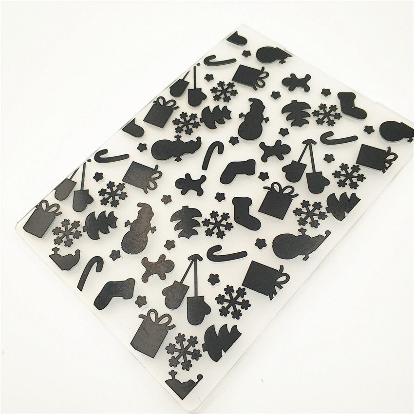 10.5x14.5cm Christmas Embossing folders Plastic bump Scrapbooking DIY Template Fondant indentation Cake Photo Album Card Make