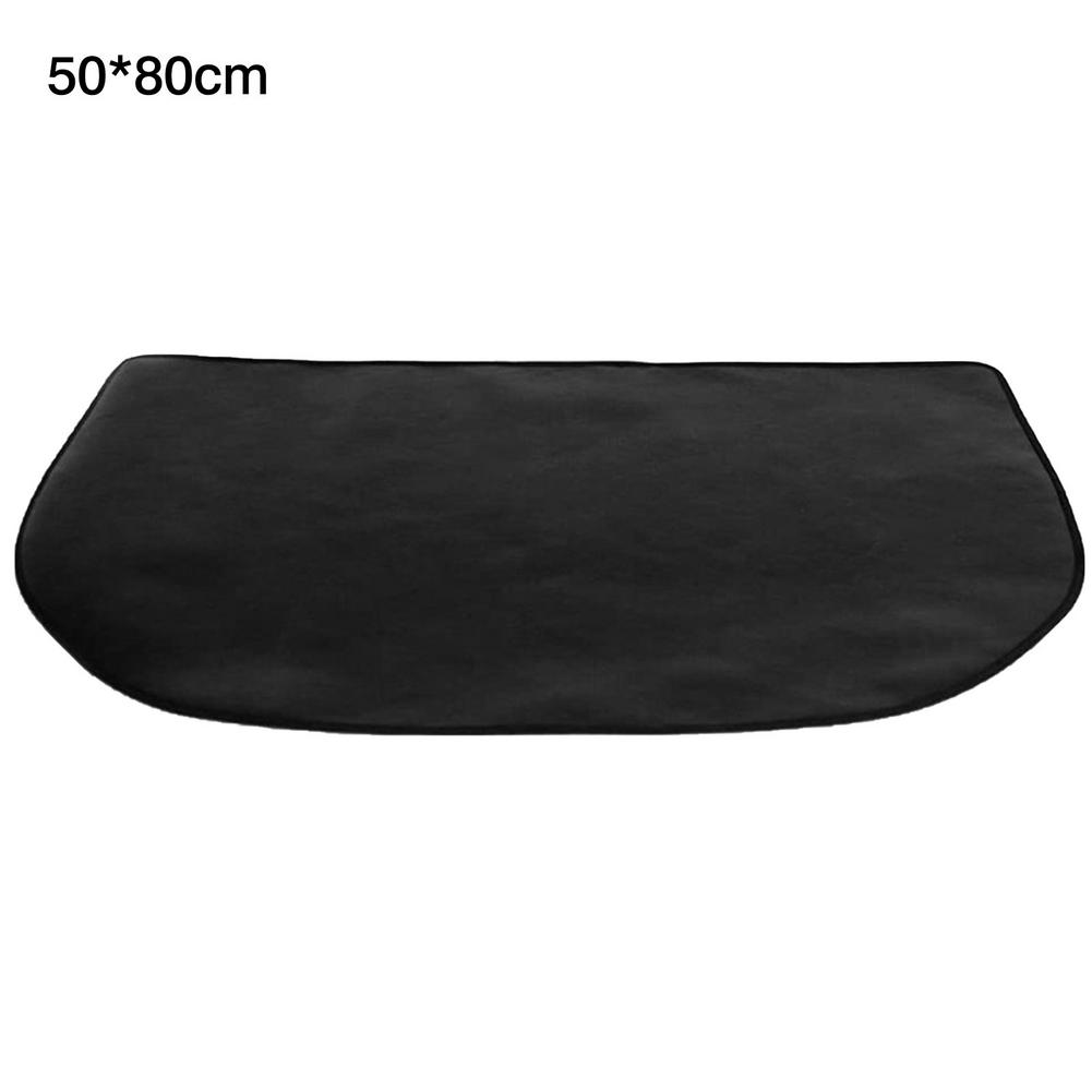 Tulenkestävä matto grilli matto lasikuitu silikonimatto puoliympyrän muotoinen palonestoaine matto palo kuoppa matto ulkona bbq työkalu: 50 x80cm