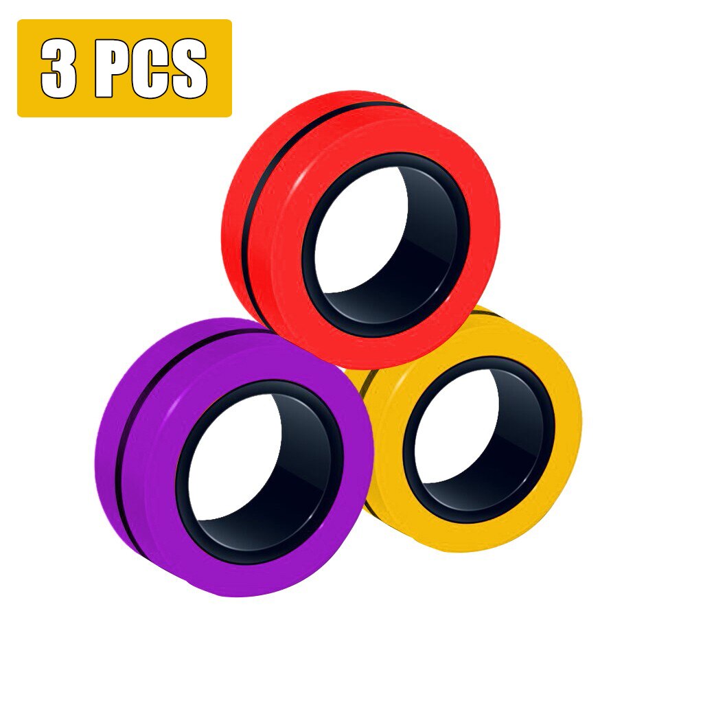 Best Fidget Spinner Magnetic Bracelet Ring Unzip Toy Anti-stress Magic Ring Props Tools Decompression Toys Игрушки Для Детей: 3PC H