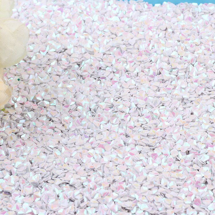 3mm ruitvormige pailletten 3d losse pailletten van pvc feestversiering diy nagelkunst bruiloftsdecoratie lentejuelas confetti 10g: Ab wit