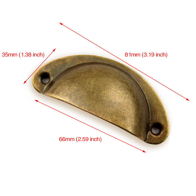 NAIERDI-tiradores antiguos para puertas de cajones, pomos Retro Para armarios, marco de latón, herrajes para muebles, 2 uds.: Yellow Bronze
