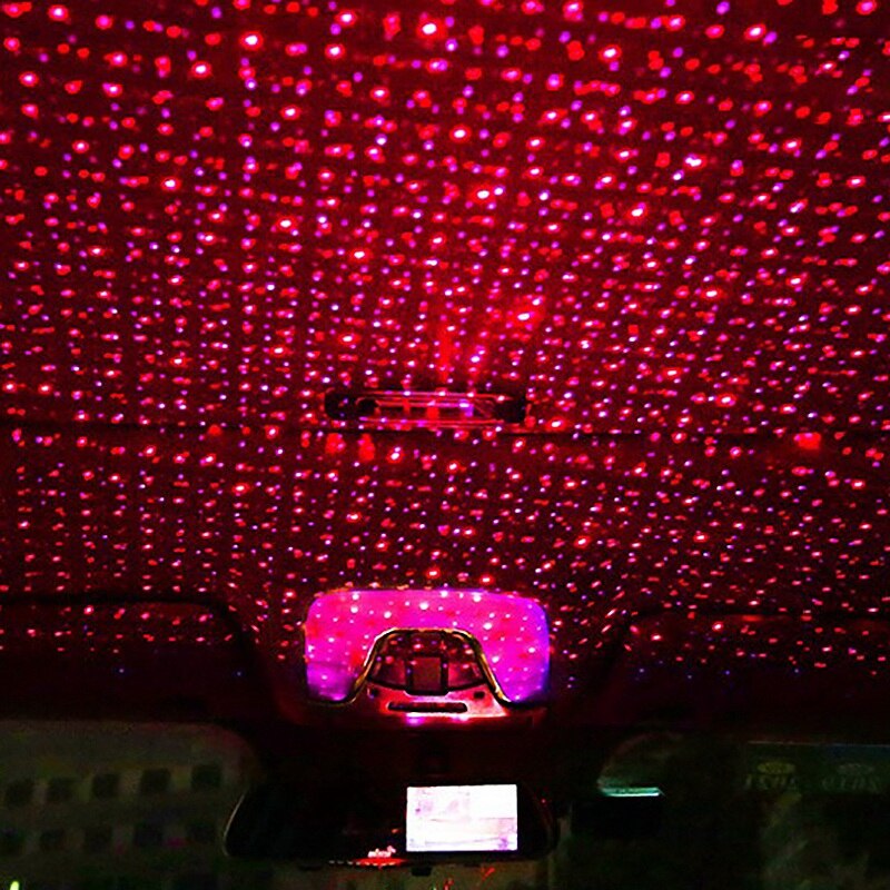 Star Projector Night Light, Adjustable USB Night Light for Bedroom,Car,Party,Ceiling and More - (Red+Purple Blue)