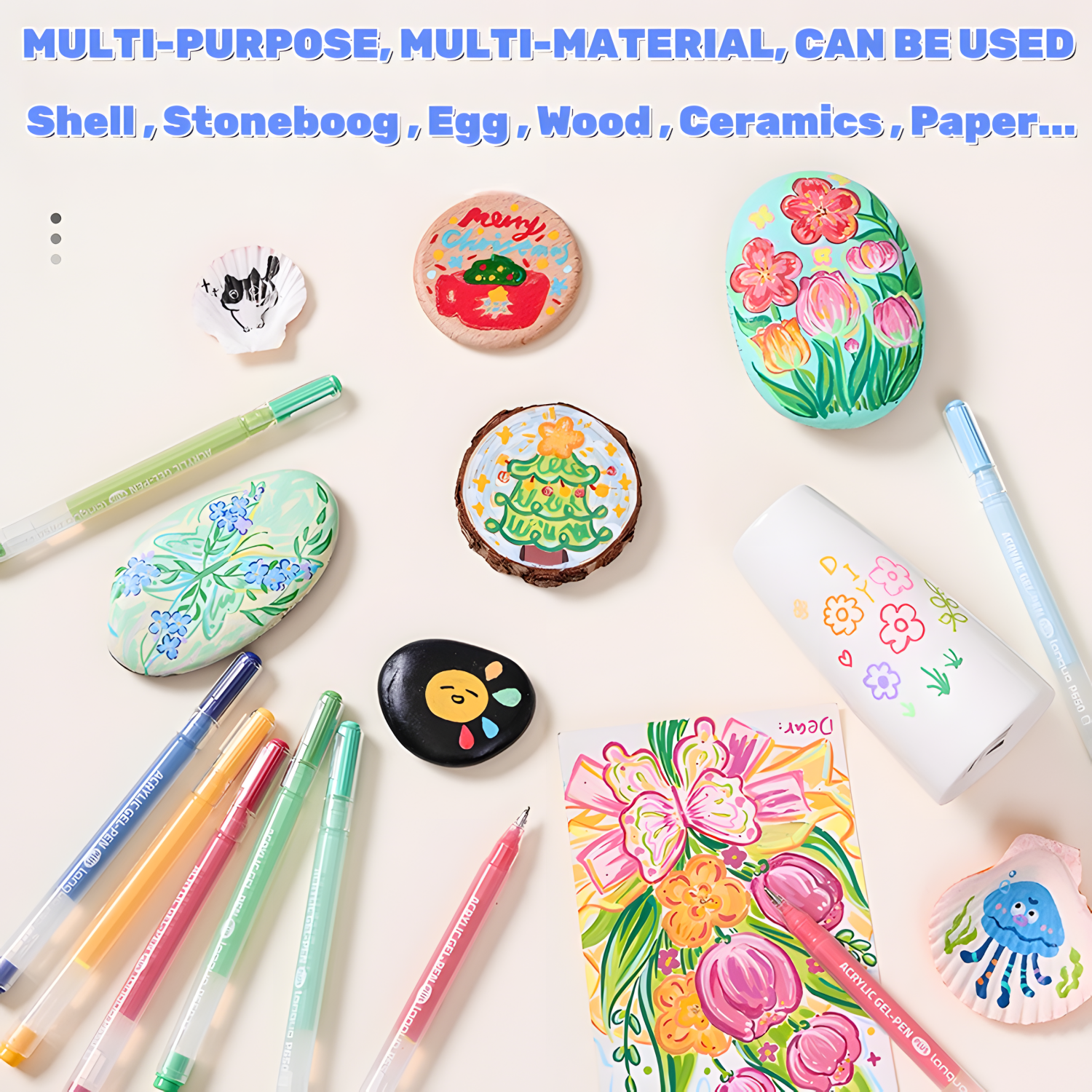 Acrylic Painting Gel Pen,1mm Needle Tip,Rich Color Large Capacity Ink Pens,Art Supplies For Diary,Card,DIY,Coloring,Doodling