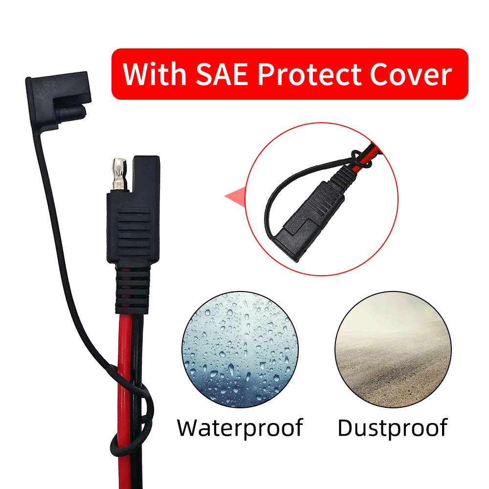 SAE Dust Cap(Upgrade) 2 Pin Plug Replacement Rubber Waterproof Cover Lid Top Protect SAE Solar Motor Connector Adapter