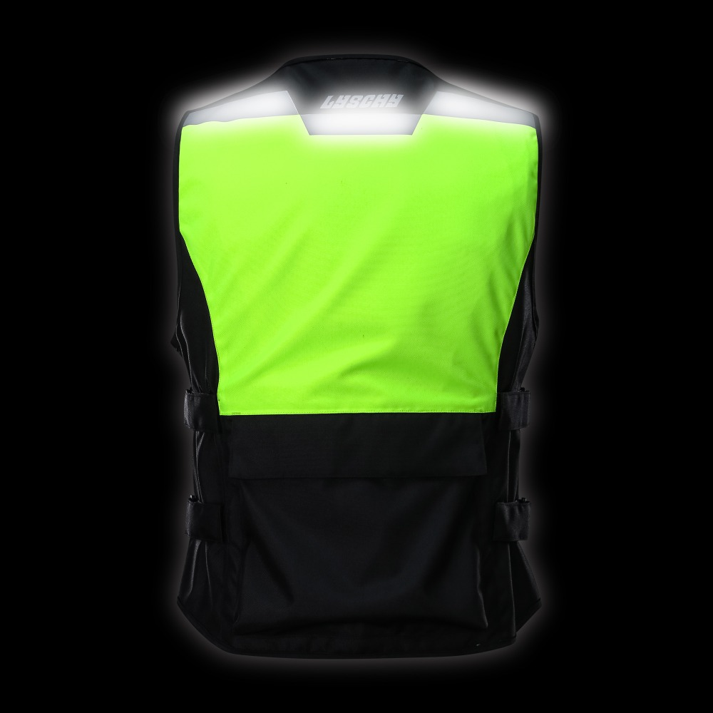 LYSCHY-Chaleco de motocicleta para hombre, Chaleco Reflectante a prueba de viento, transpirable, protección Giubbotto, Yelekce
