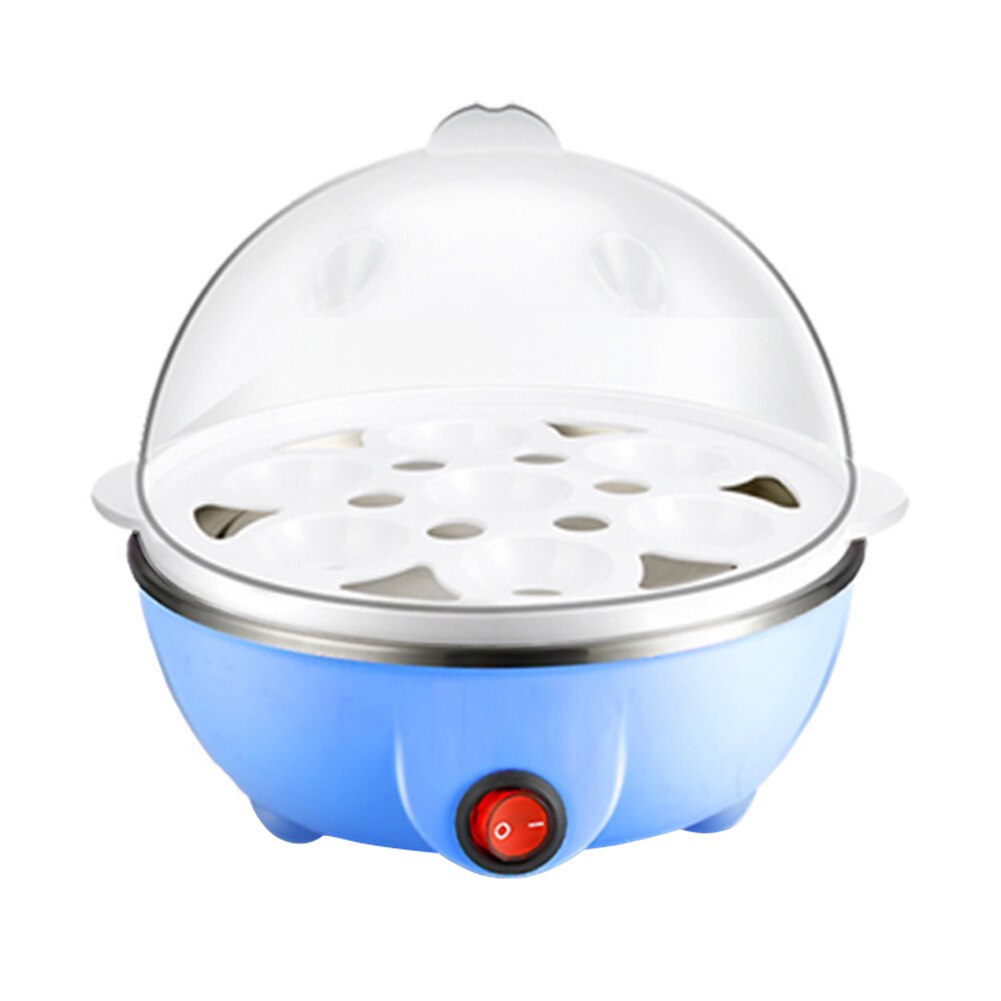 Multifunctional Mini Egg Cooker Home Appliance Single-Layer Egg Cooker Breakfast Machine With Power-Off Protection 007: Blue US Plug