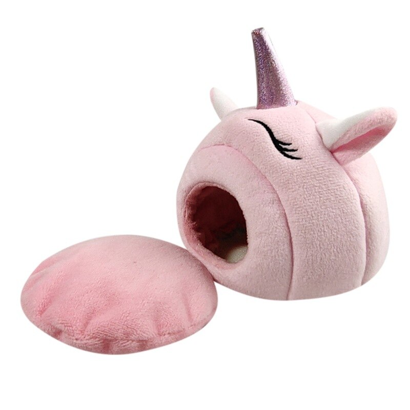 Maison Hamster cochon d&#39;inde doux motif licorne mignon nid d&#39;animal de compagnie, petit Animal, nid d&#39;hiver pour rongeur Chinchilla Rat hérisson: SCARLET