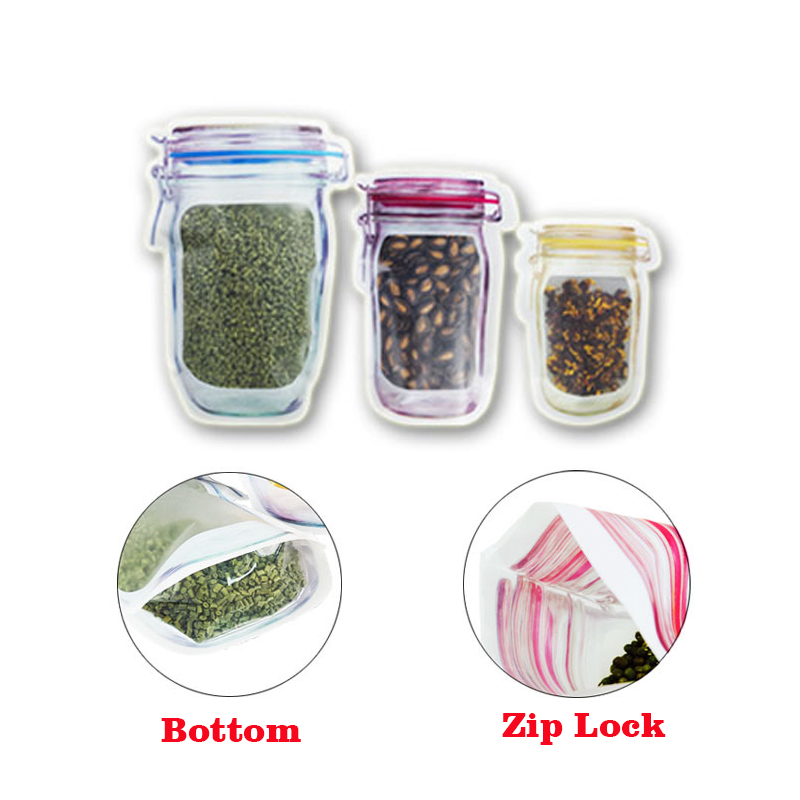 27 stks Mason Jar Voedsel Saver PE Zakken Keuken Korrels Opslag Zakken voor Suiker Kruiden Zip Lock Tassen voor Snack organizer BPA Gratis