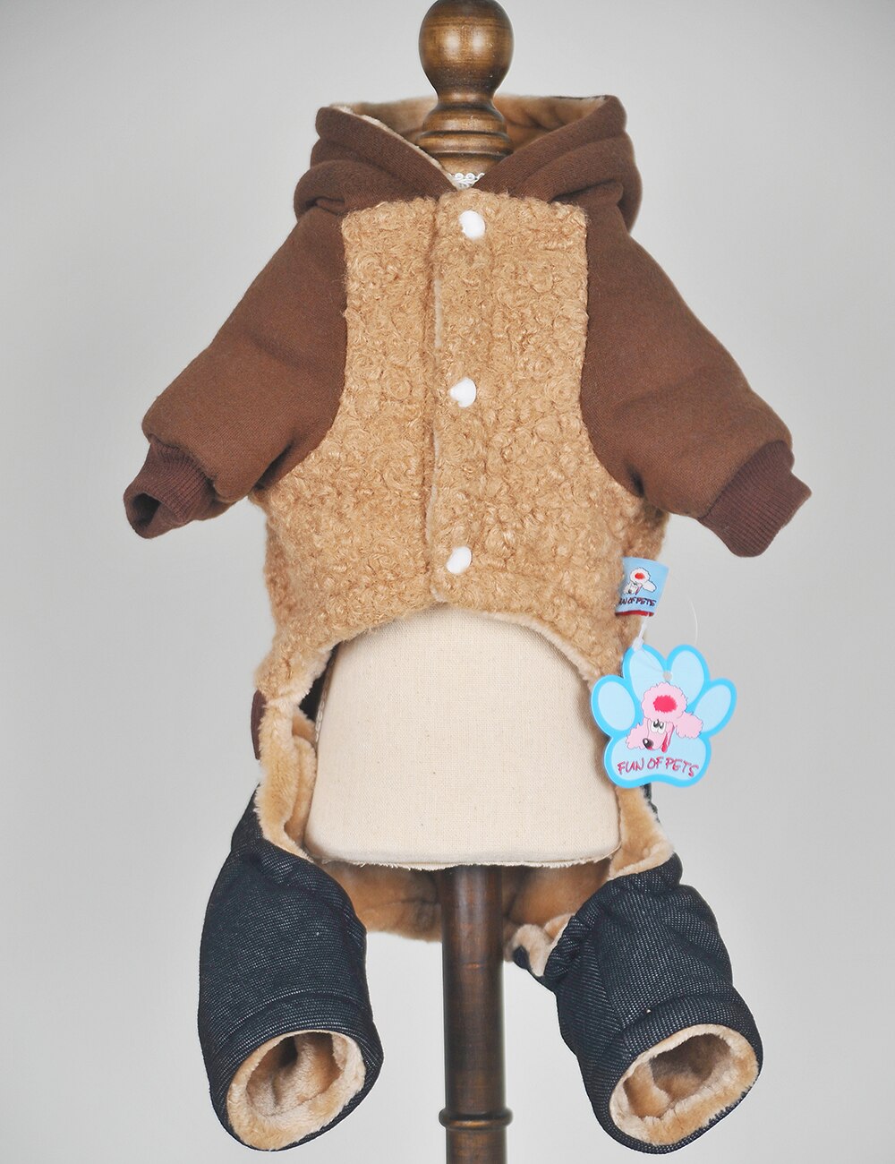 Dog Coat Pet Jacket With Big Pocket Cat Puppy Fleece Jumpsuit Winter Warm Apperal