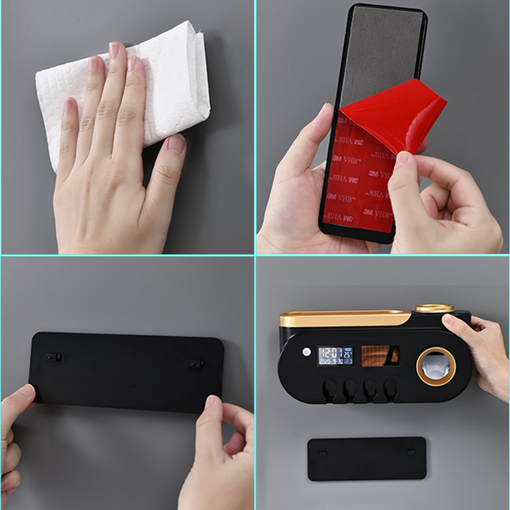 UV Toothbrush Holder Automatic Toothpaste Dispenser Toothbrush Sterilizer Toothpaste Squeezer Toothbrush Sanitizer USB Charge