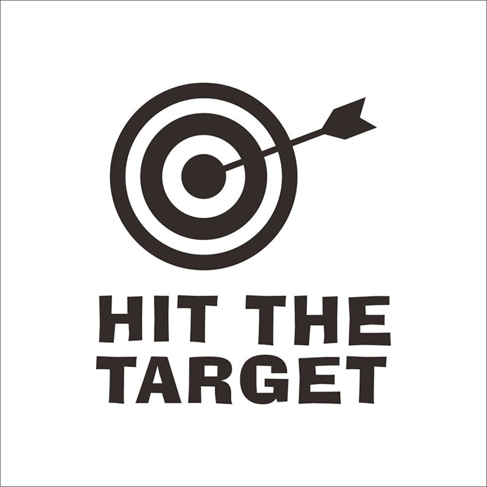 Toilet Seat Sticker Hit The Target Sticker DIY Arrow Target Toilet Decal Art Letters Removable Waterproof Home Bathroom Decal